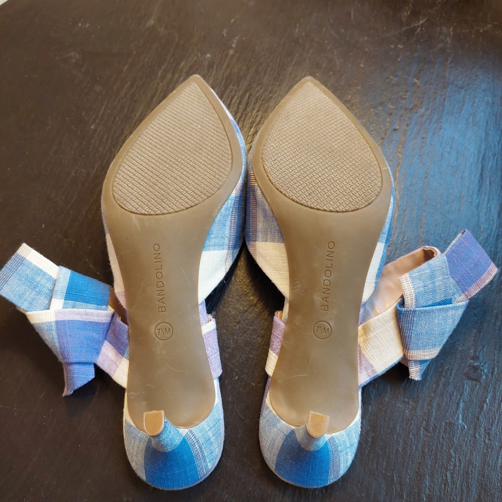 NEW! Bandolino Wmns Millie Mule Pointed Toe Kitten Heel Blue Lavender Size 7.5 M - Picture 8 of 10